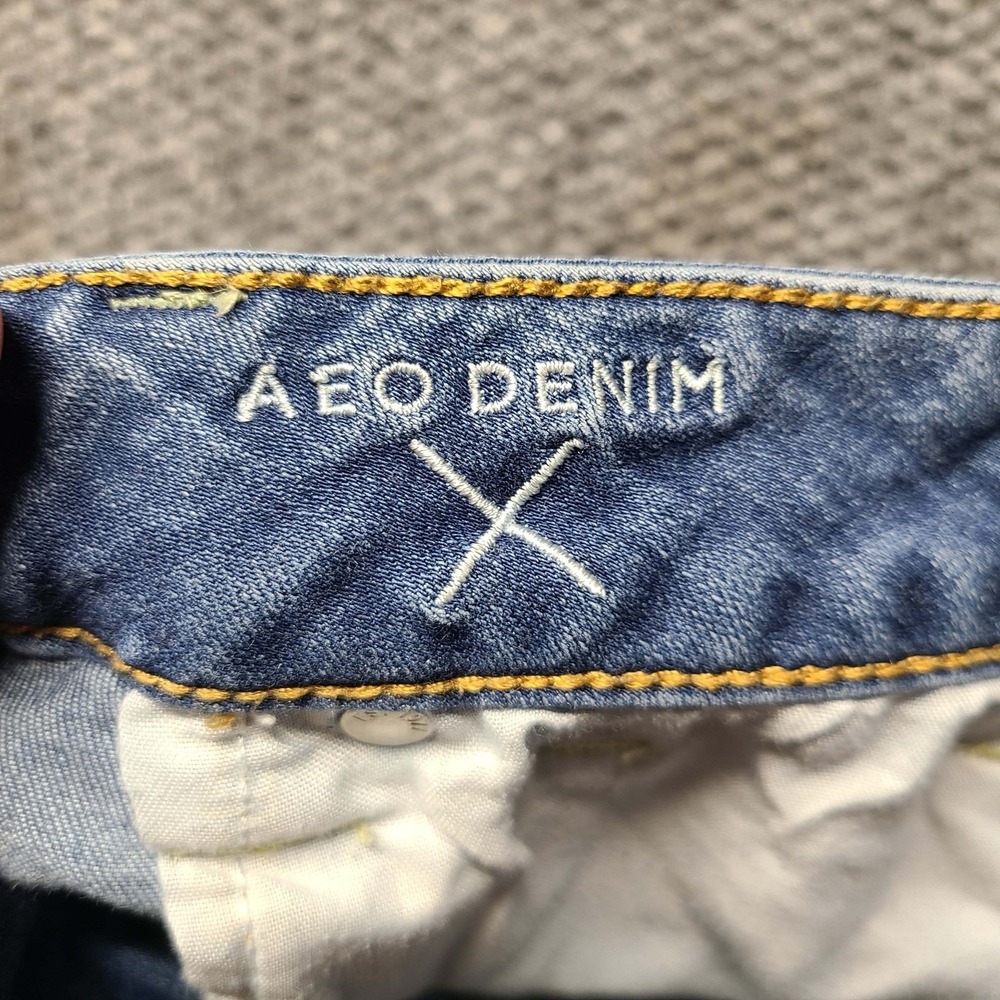 Y2k American Eagle Midi Shortie Distressed Cuffed Stretch Micro Shorts Sz 4 - Picture 13 of 16